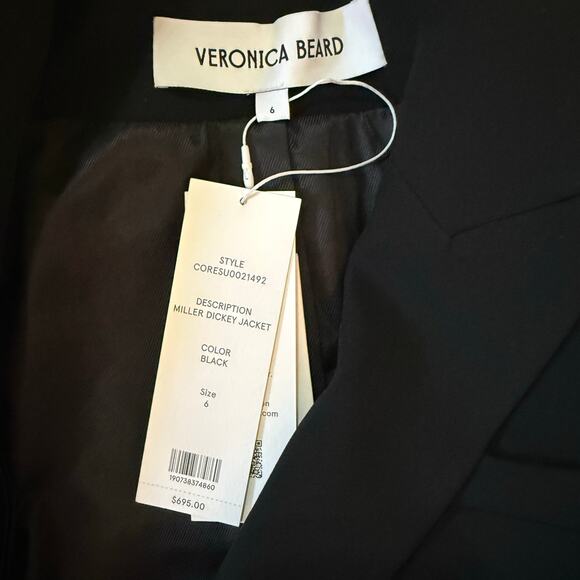 New VERONICA BEARD Miller Dickey Jacket Blazer Black Sz 6 - Picture 10 of 10